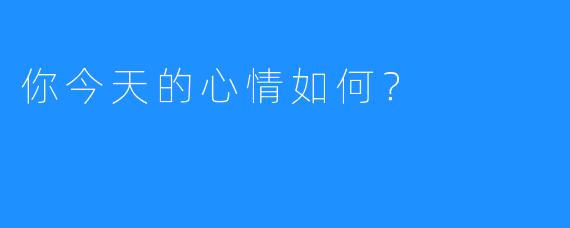 你今天的心情如何？