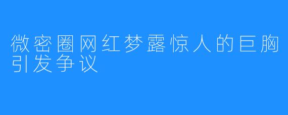 微密圈网红梦露惊人的巨胸引发争议