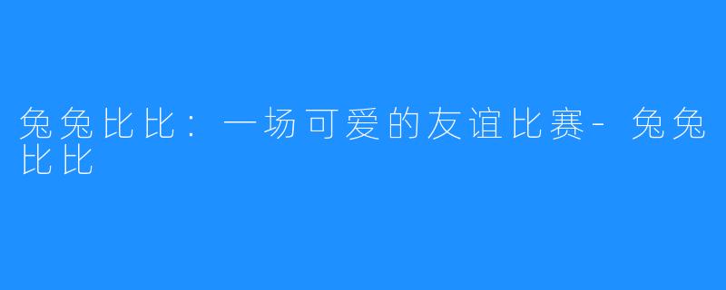 兔兔比比:一场可爱的友谊比赛-兔兔比比