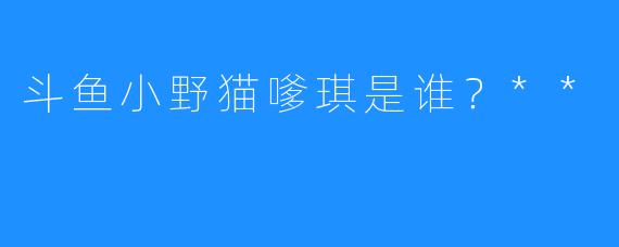 斗鱼小野猫嗲琪是谁?**